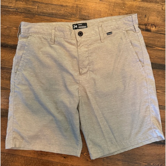Hurley shorts with 34” waist, tan, 8” inseam, Nike Dri-Fit - Picture 1 of 8